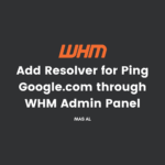Add Resolver for Ping Google.com through WHM Admin Panel
