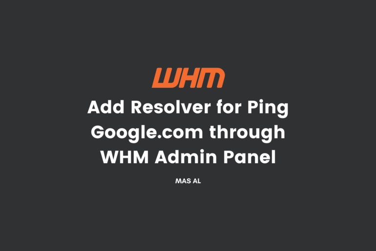 Add Resolver for Ping Google.com through WHM Admin Panel